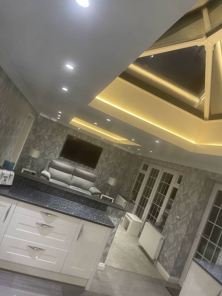 Premium interior with bespoke LED ceiling installation by T&F Electrical Services